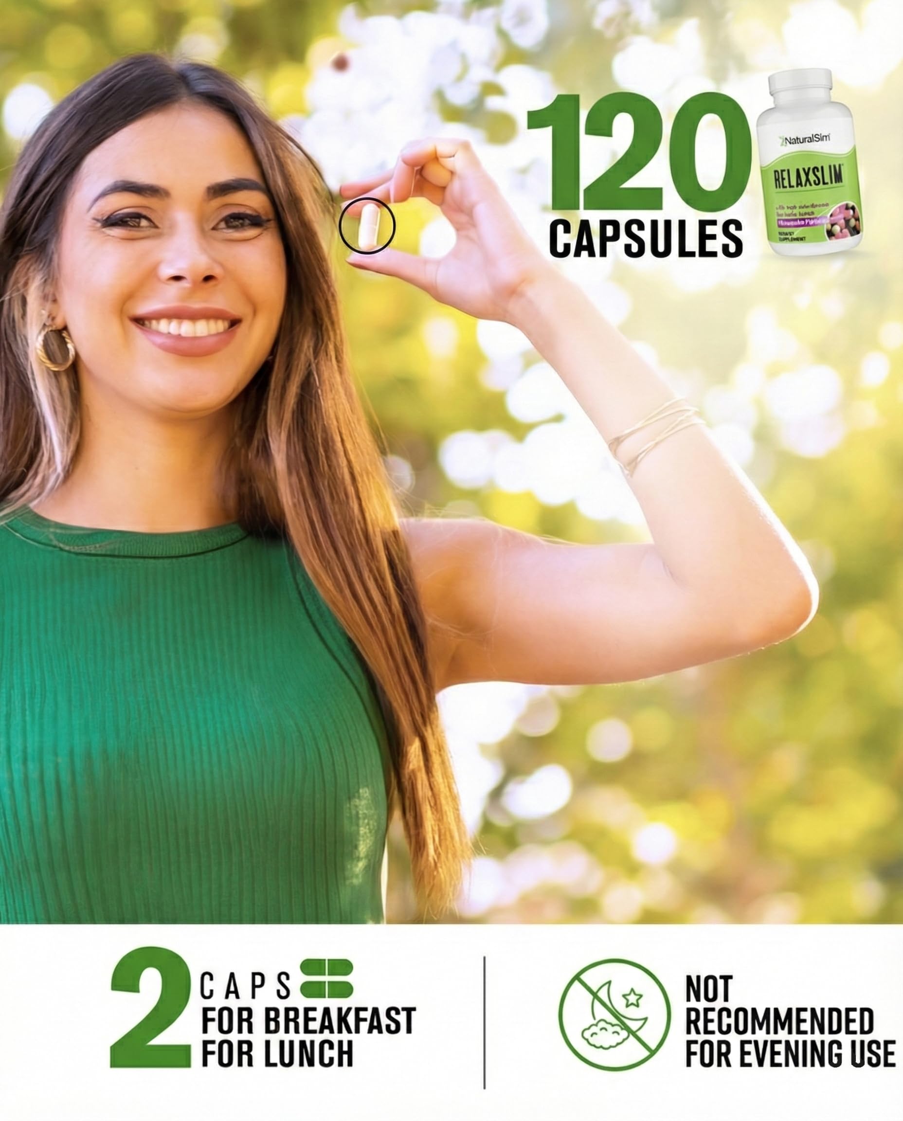 Liste d’ingrédients NaturalSlim Relaxslim affichée sur l’emballage.