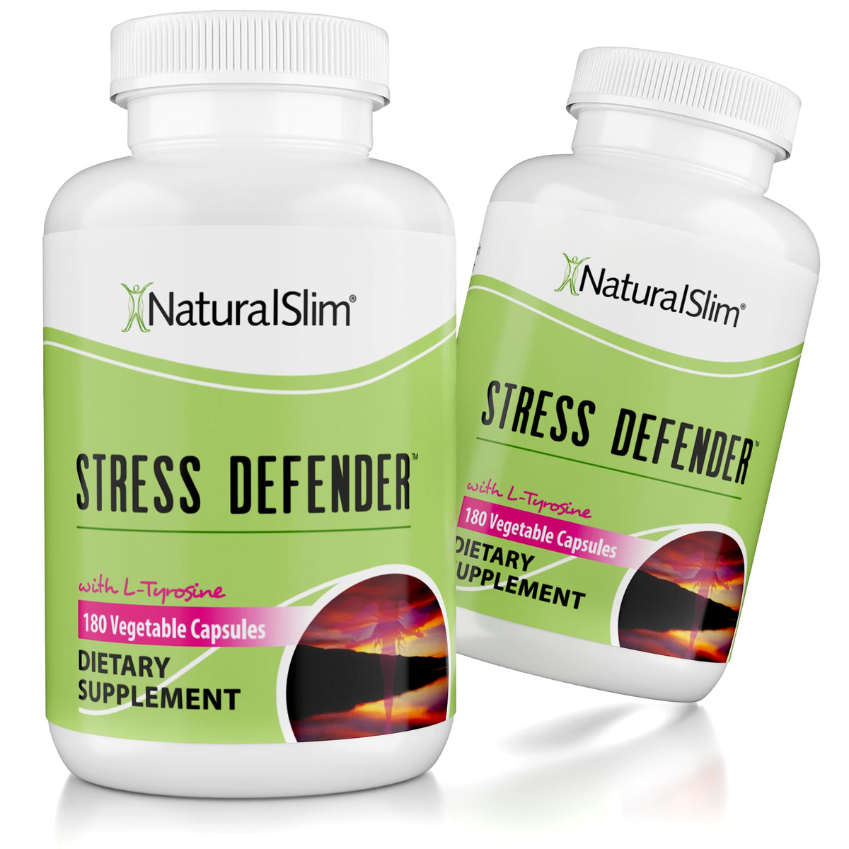 NaturalSlim Stress Defender — bouteille de capsules prête à l’emploi pour gérer le stress.