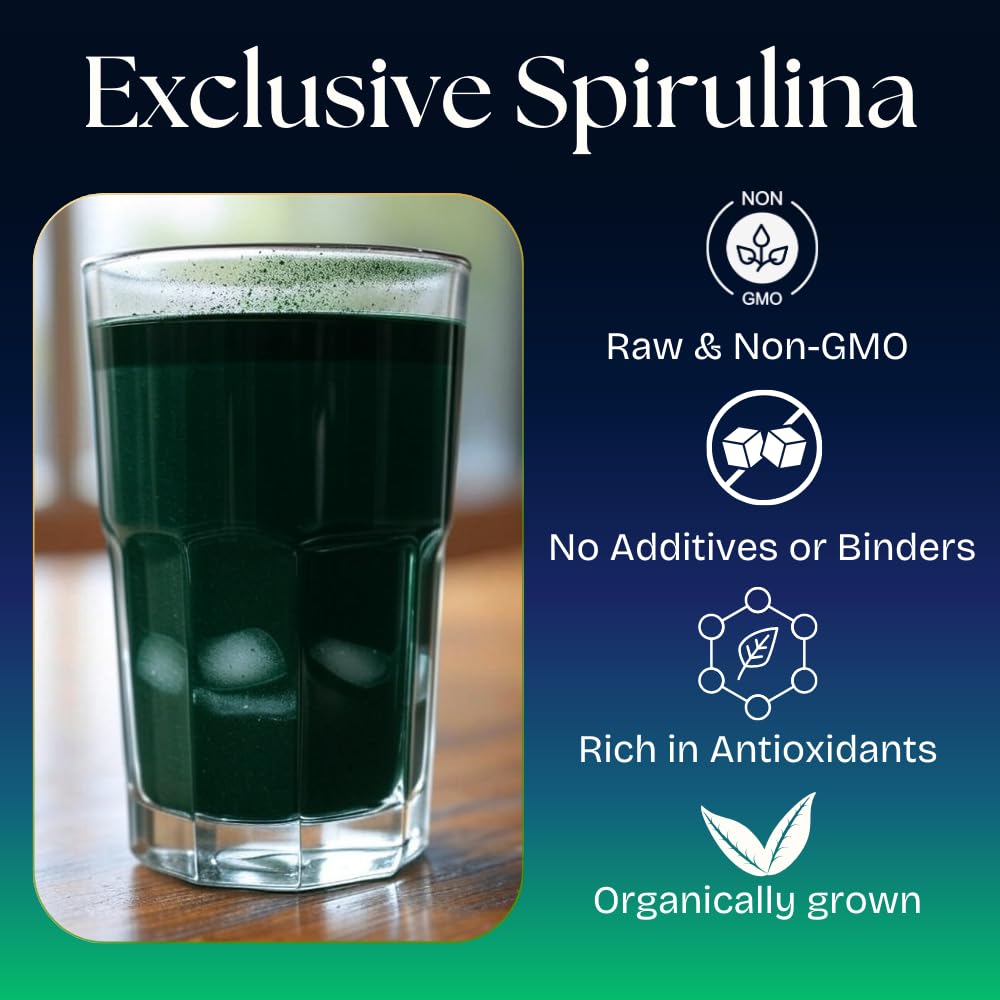 NaturalZing Spiruline - boisson verte, source naturelle de protéines et d'antioxydants.