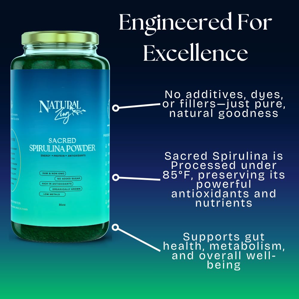 NaturalZing Spiruline - emballage pratique pour un approvisionnement biologique et pur.