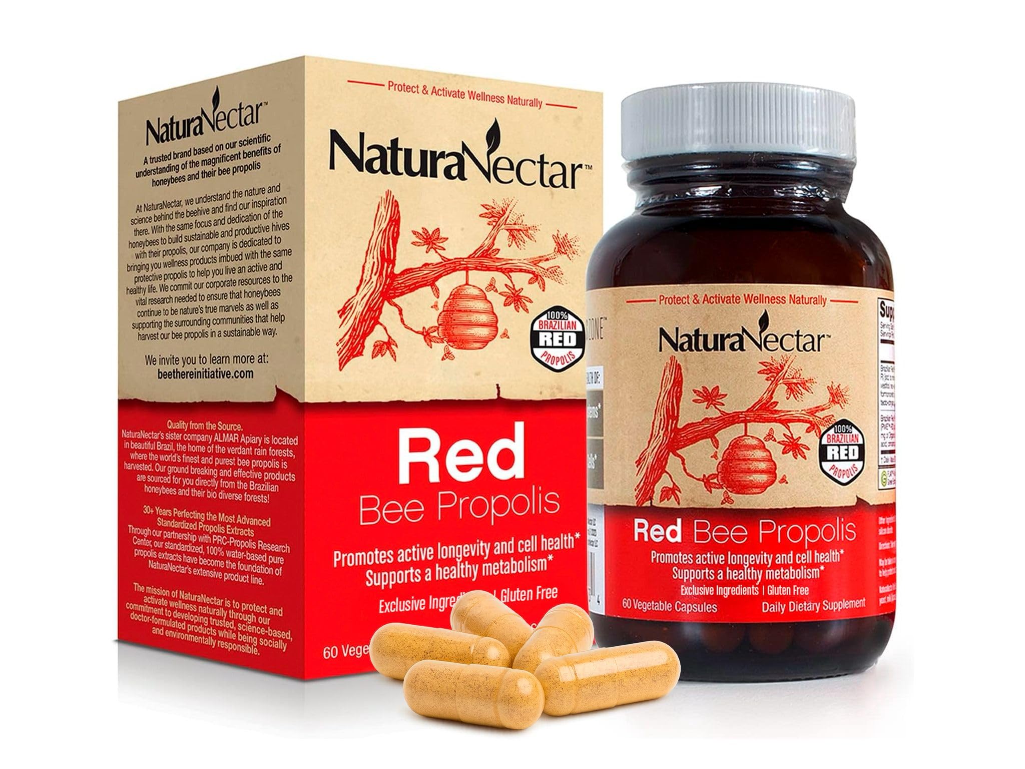 NaturaNectar Propolis Rouge d'Abeille – bouteille prête à l'emploi, étiquette lisible.