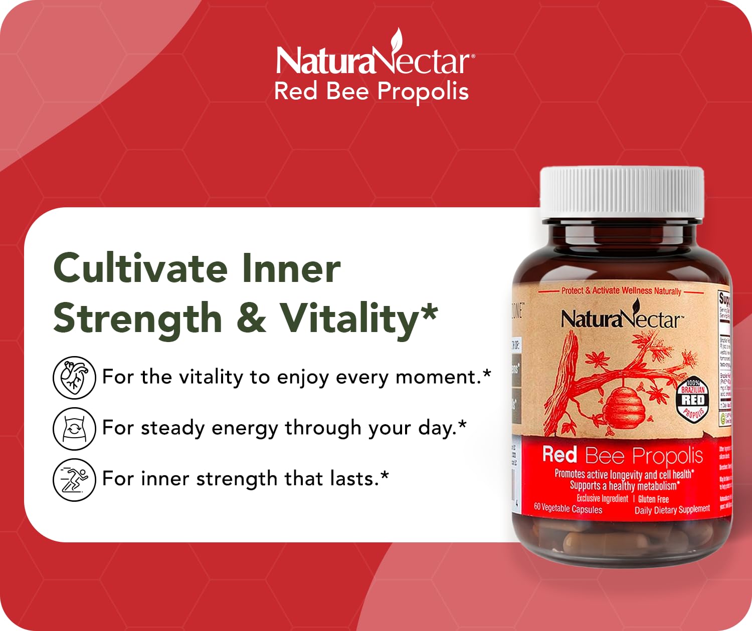 NaturaNectar Propolis Rouge – flavonoïdes variés pour un effet antioxydant potentiel.