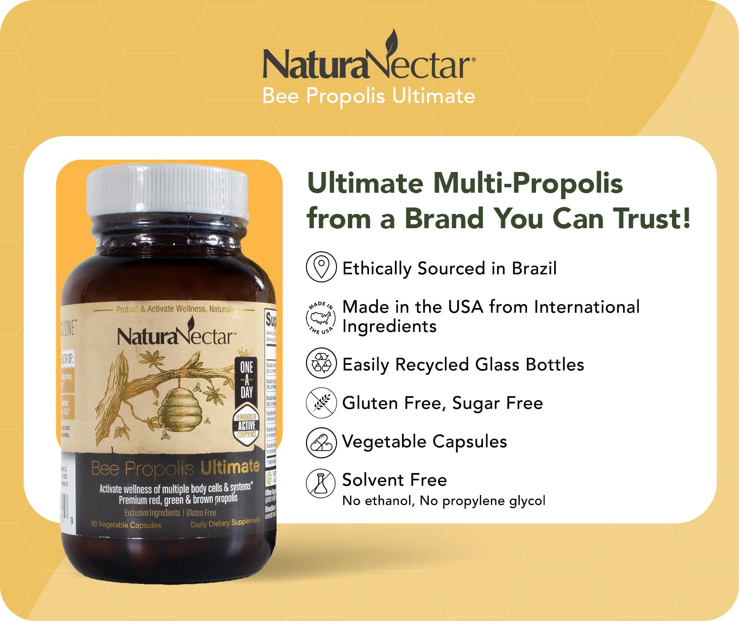 NaturaNectar Propolis vert en capsules avec base d antioxydants naturelle