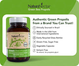 NaturaNectar Propolis verte capsules — produit éthique et durable soutenant les abeilles et l'environnement.