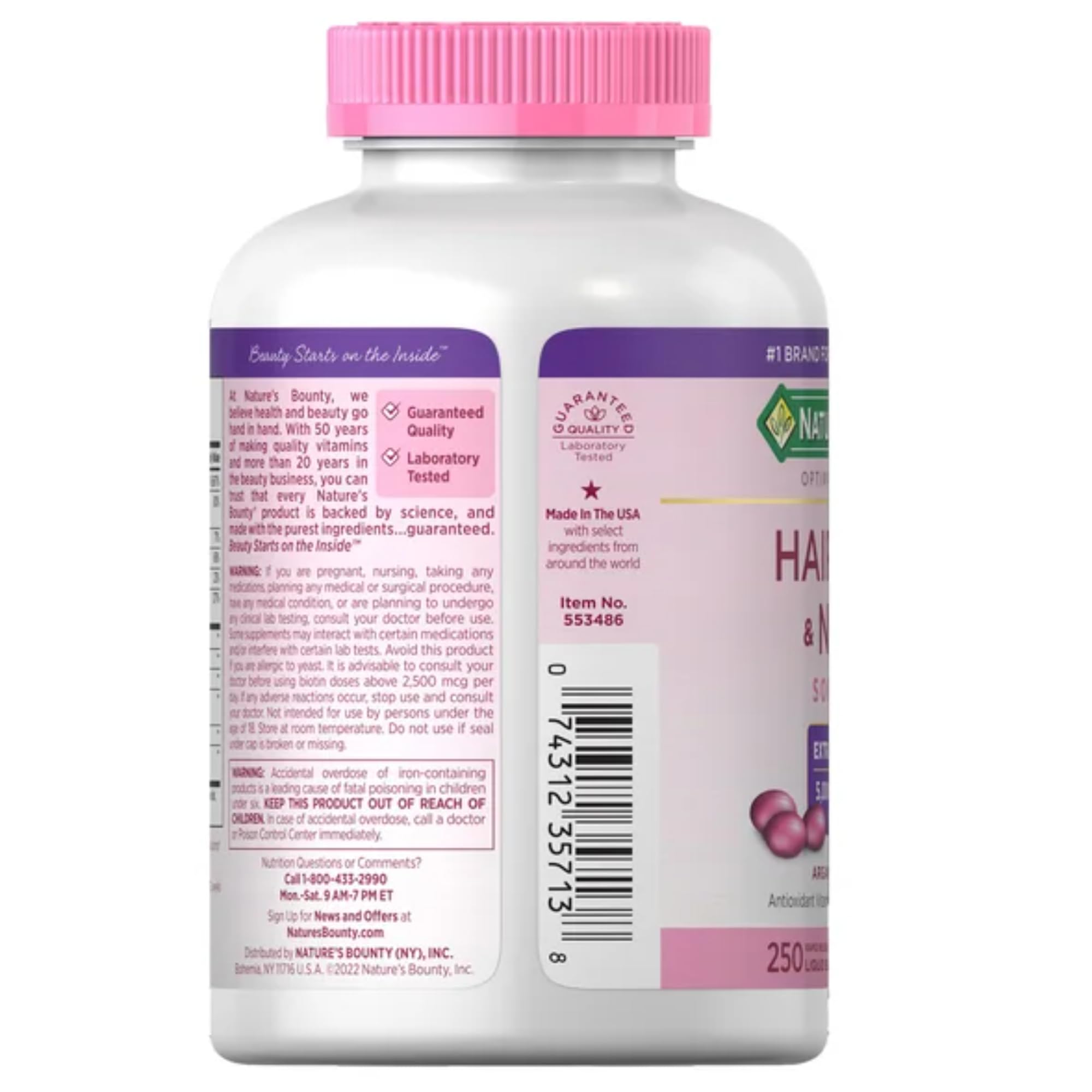 Nature's Bounty Peau lumineuse grâce à la biotine et nutriments