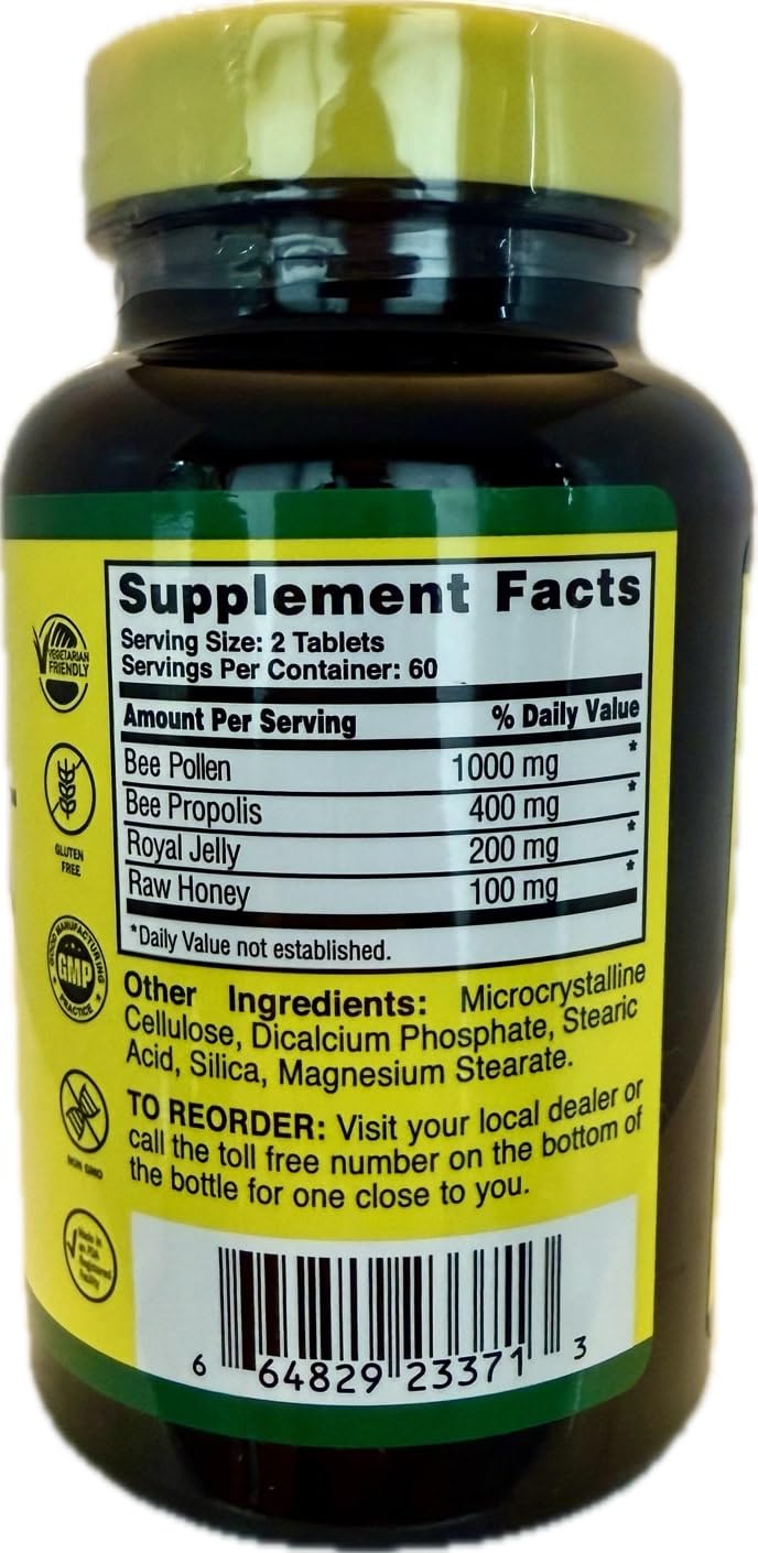 Bouteille Nature Cure Bee caplets, couleur naturelle facilitant l'identification et la prise.