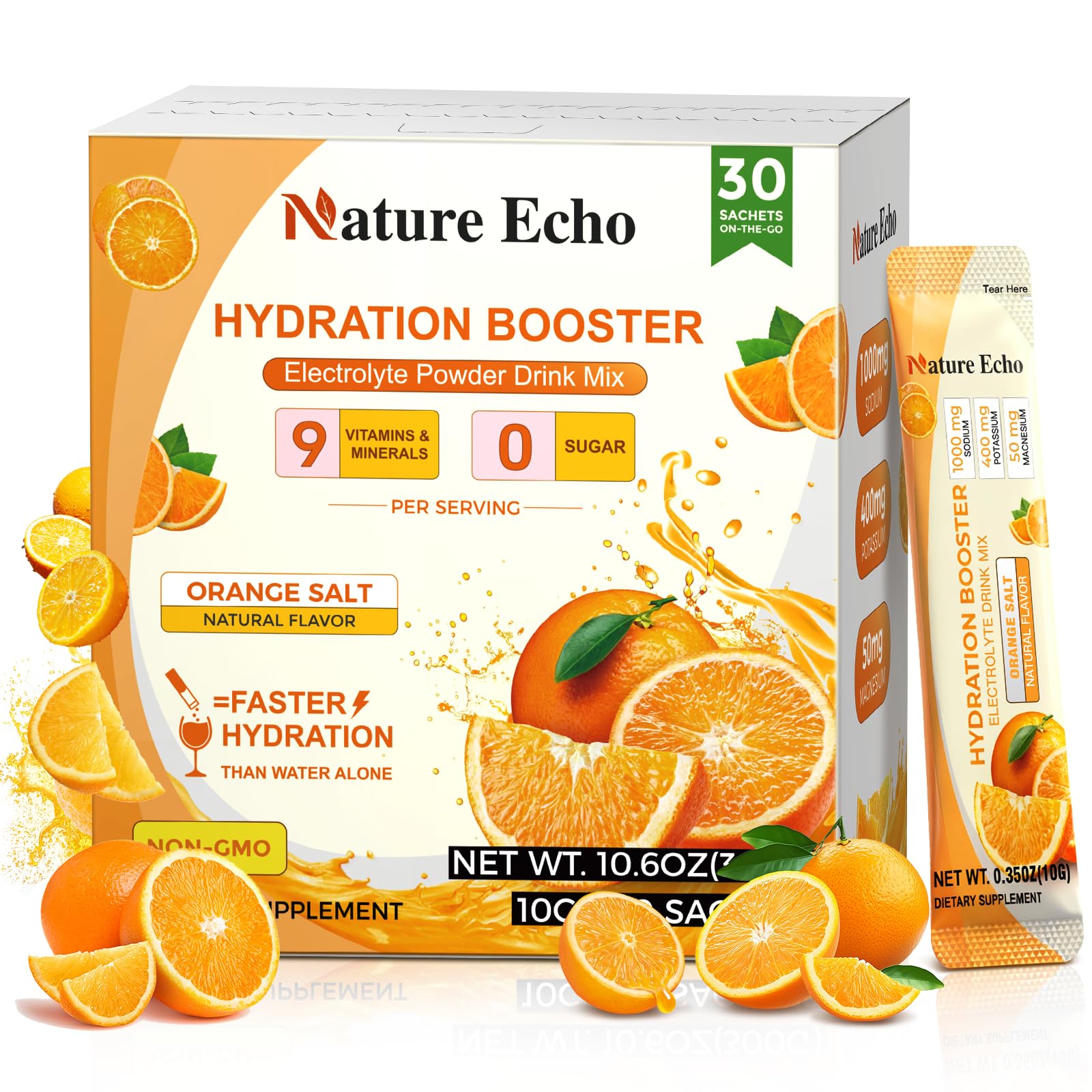 Nature Echo sachets électrolytes portables prêt pour entraînement intense