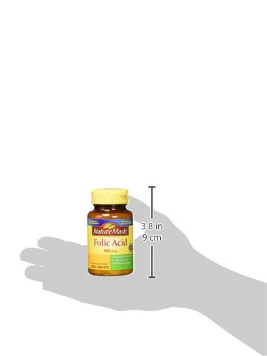 Nature Made acide folique 400 mcg — prise rapide avec un verre d'eau.