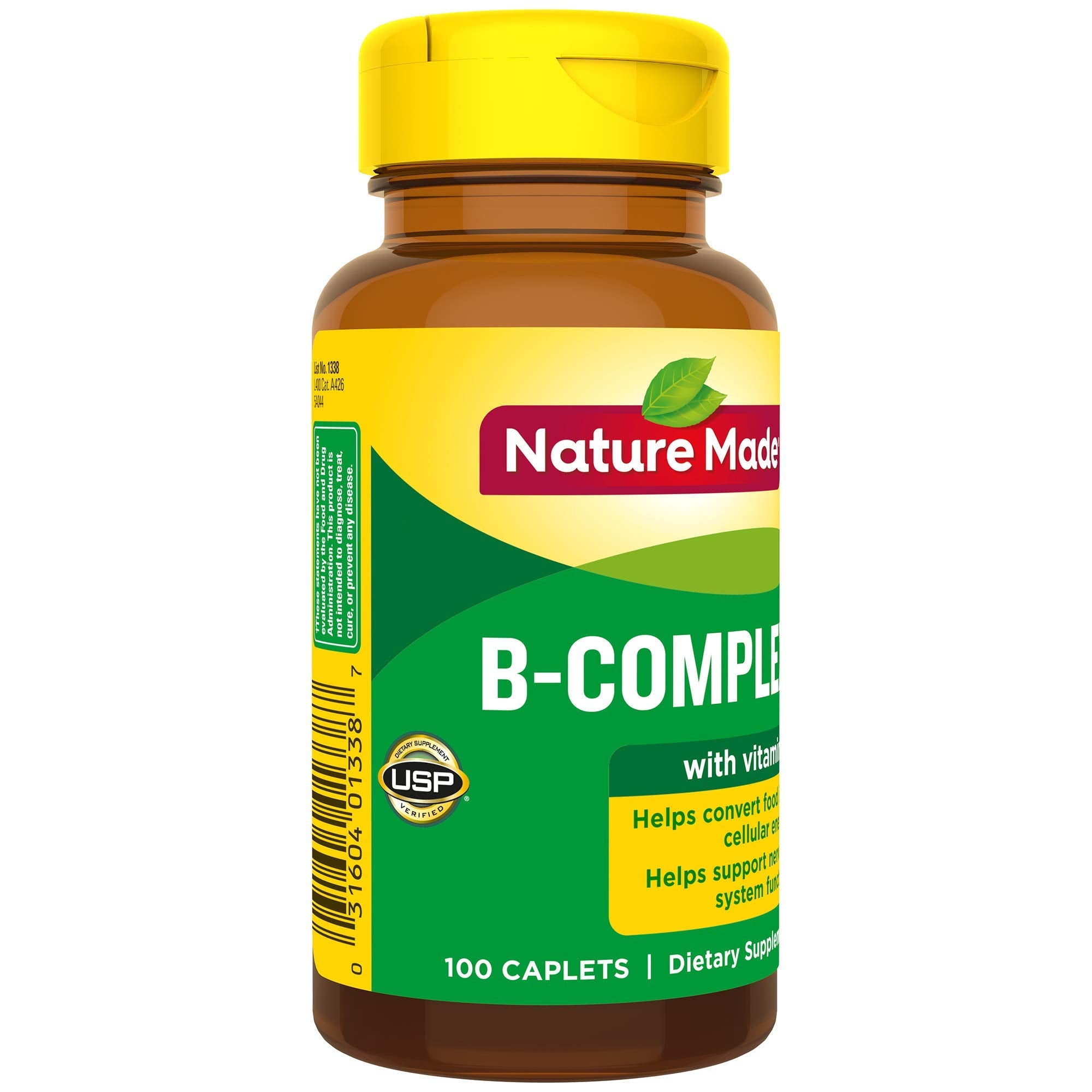 Nature Made B-Complex – caplet près d'un verre, facile à intégrer dans le quotidien.