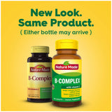 Nature Made B-Complex – étiquette montrant les vitamines B et C pour le métabolisme et l'immunité.