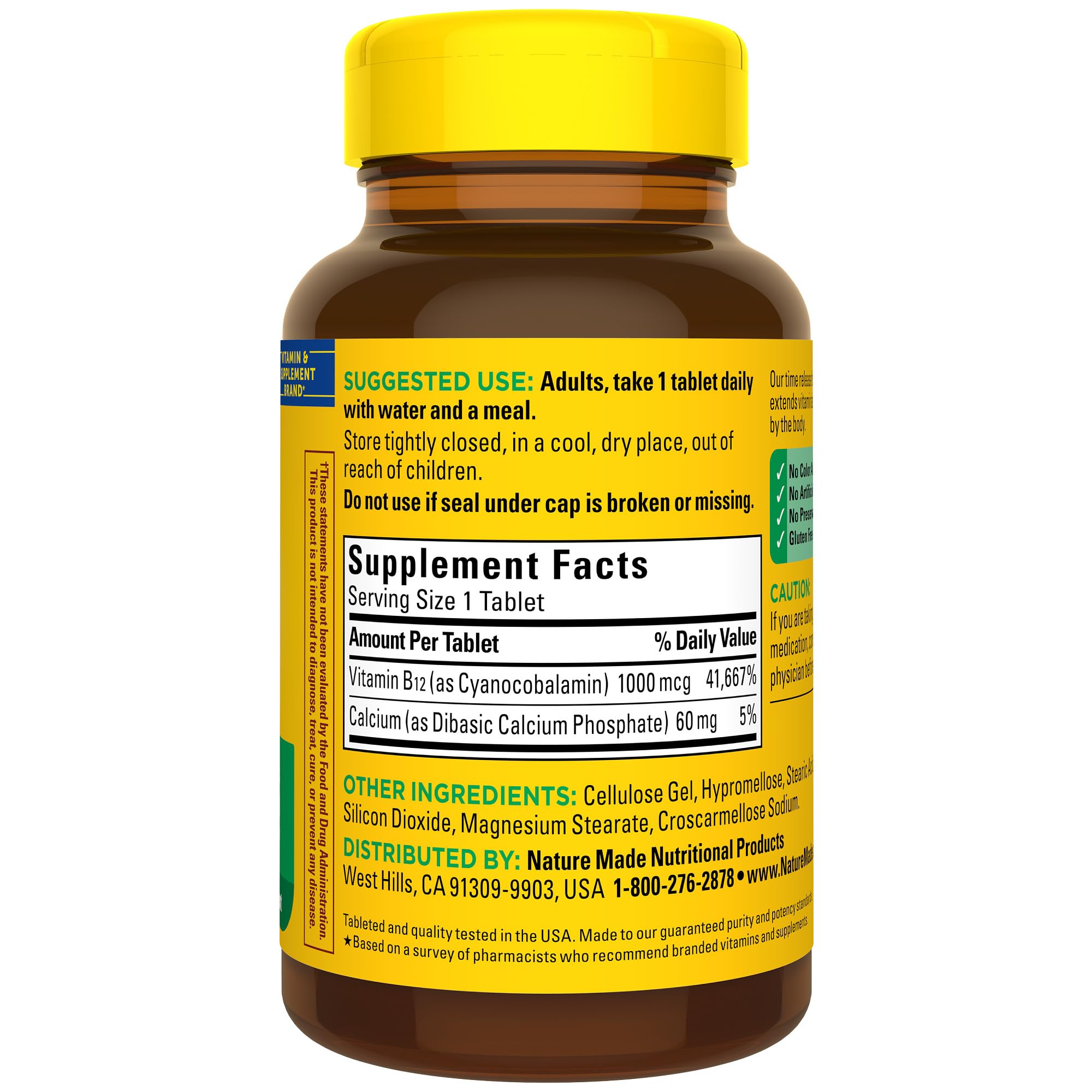 Nature Made B12 1000 mcg - complément quotidien pratique en déplacement.