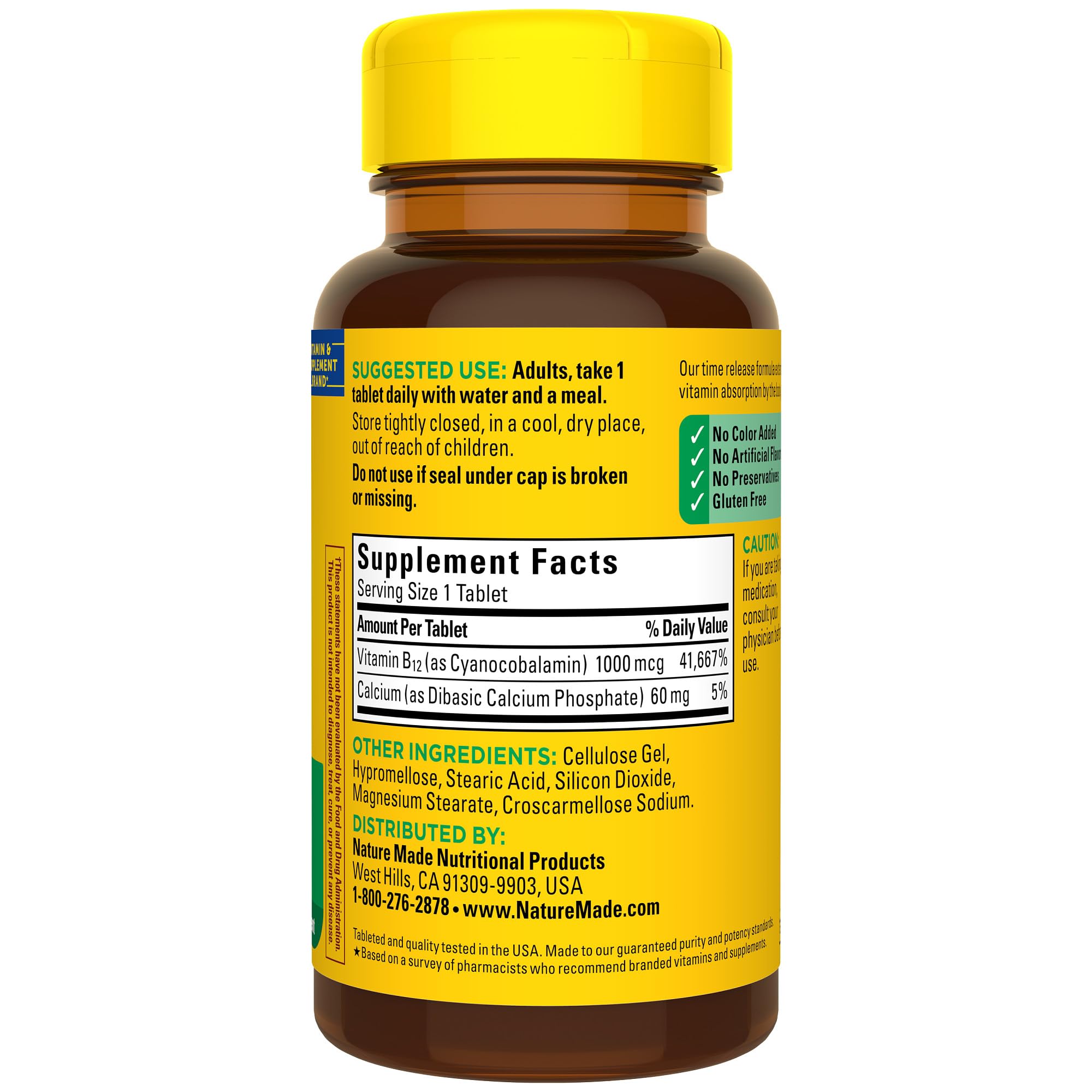 Nature Made B12 1000 mcg tablettes absorption prolongée