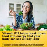 Nature Made B12 5000 mcg — vue de l’étiquette et des gélules