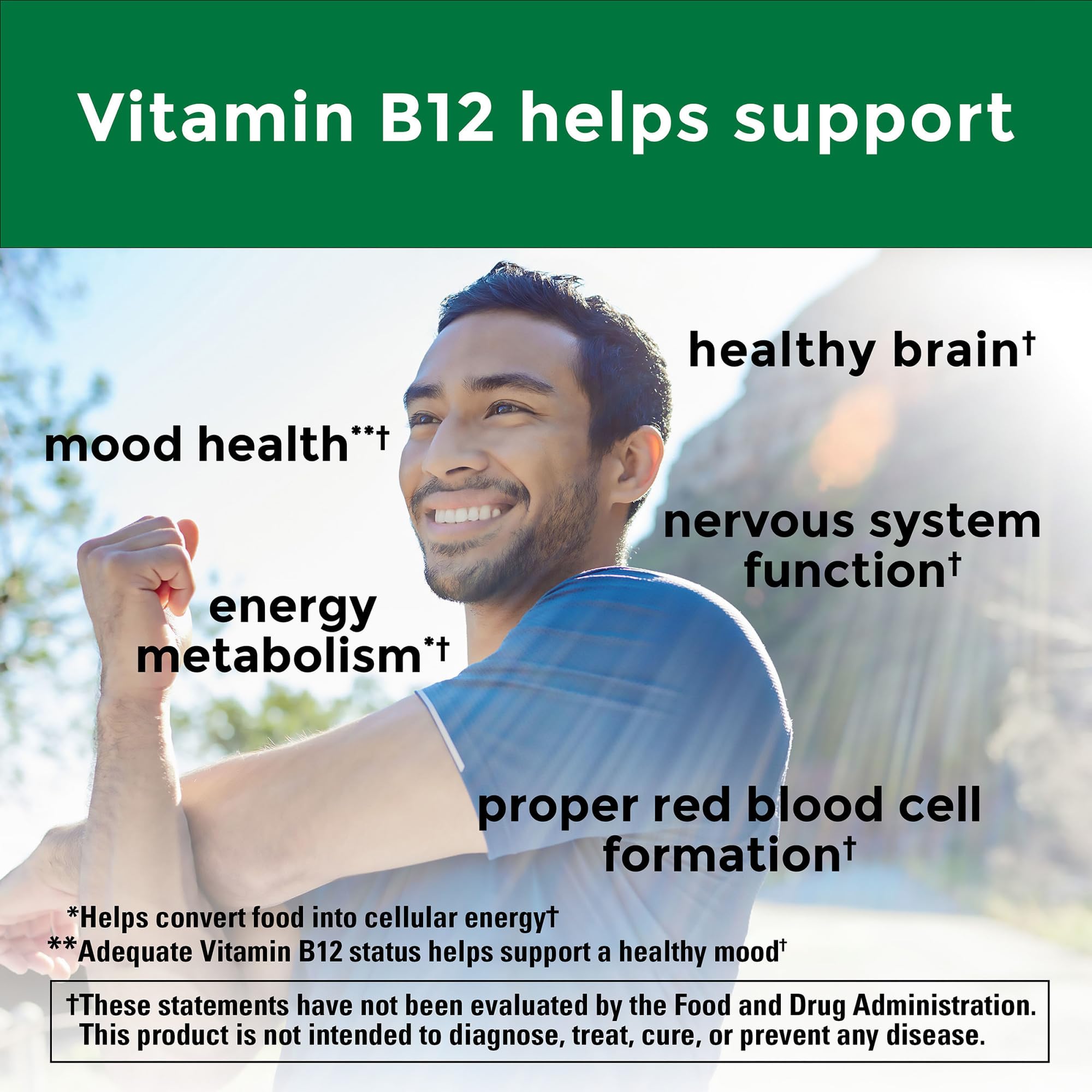 Nature Made B12 500 mcg sans gluten, prêt à intégrer votre routine