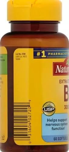 Nature Made B12 gélules molles, sans gluten et sans colorants artificiels