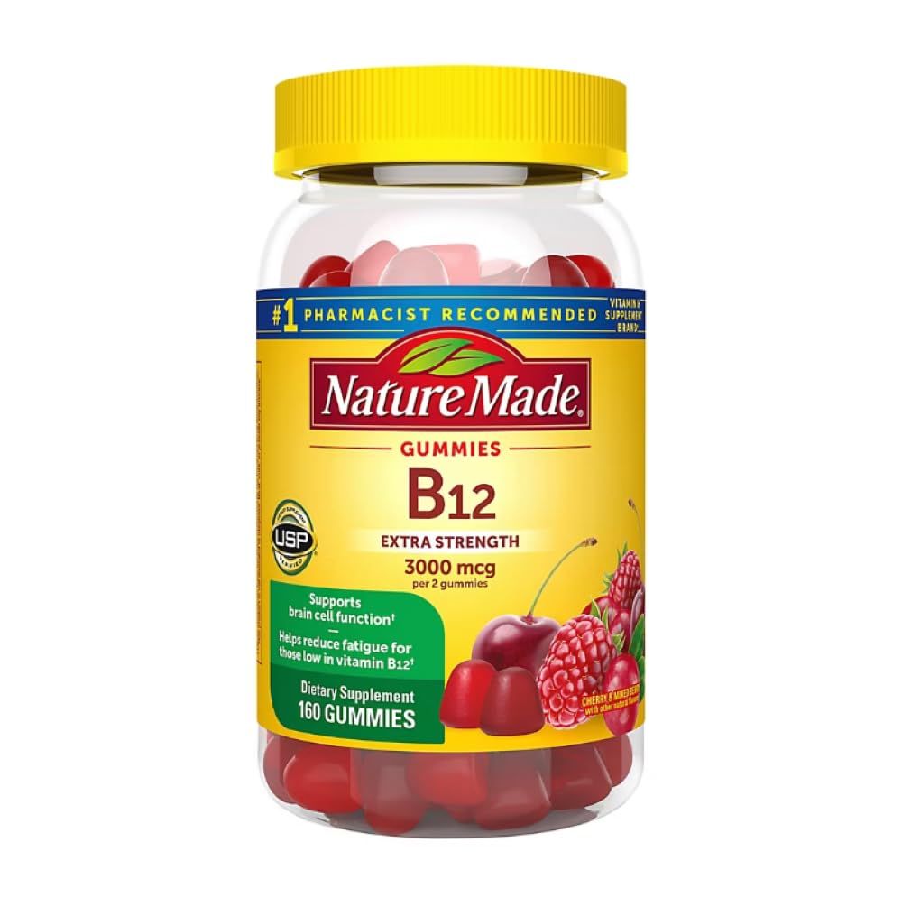 Nature Made B12 Gummies: bouteille prête à l'emploi pour énergie quotidienne.