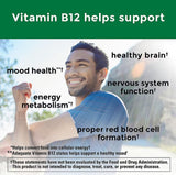 Nature Made B12 Gummies: ingrédients sans gluten et sans additifs artificiels.