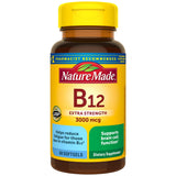 Nature Made B12 haute-concentration 3000mcg, soutient énergie et métabolisme des nutriments.