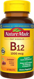 Pastilles sublinguales Nature Made B12 1000 mcg, boîte de 50, soutien potentiel au métabolisme.