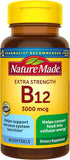 Nature Made B12 gélules molles 3000 mcg dans une bouteille, énergie quotidienne.