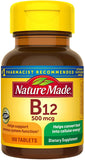 Nature Made B12, bouteille 100 comprimés, format pratique pour l'apport quotidien.