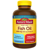 Nature Made Burp Less Poisson Omega-3 1000 mg : bouteille prête à l'emploi pour une utilisation quotidienne.