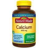 Nature Made Calcium 600 mg avec vitamine D — bouteille pratique pour le soutien des os.