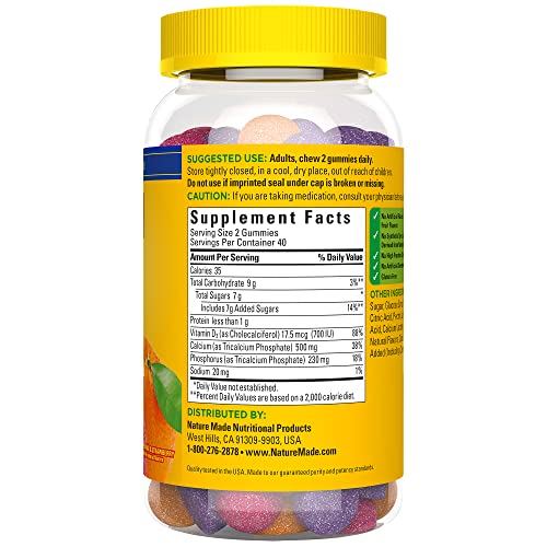 Expérience fruitée et pratique: Nature Made Calcium Gummies quotidiennes.