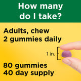 Sans arômes artificiels: goût naturel Nature Made Calcium Gummies.