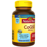 CoQ10 Nature Made 200 mg – flacon pratique à prendre avec eau.