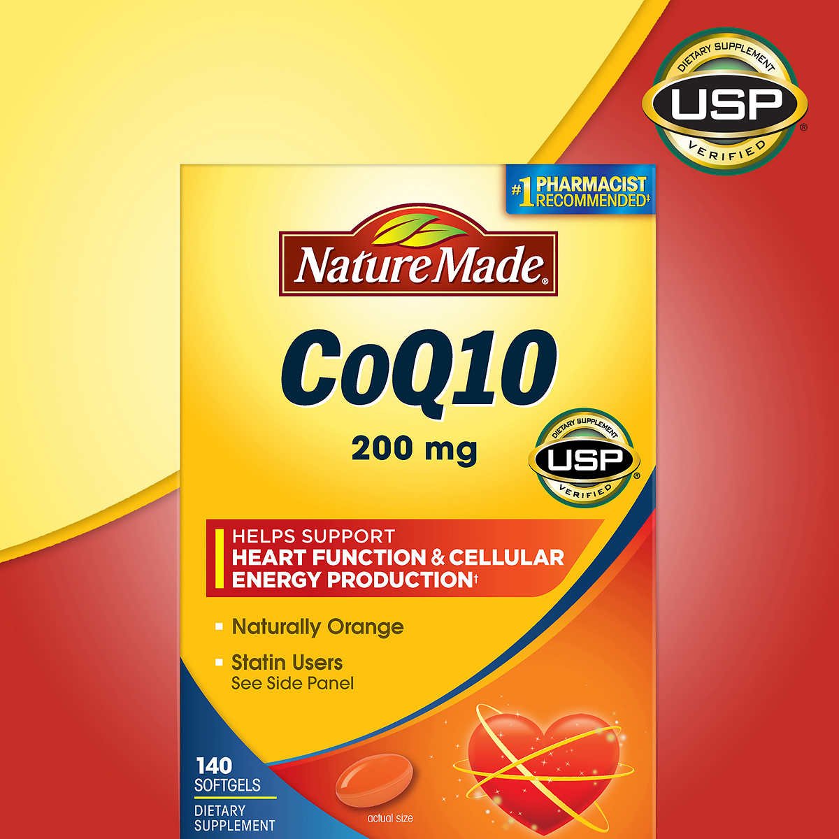 Nature Made CoQ10 200 mg, gélules molles, complément quotidien pratique pour mode de vie actif