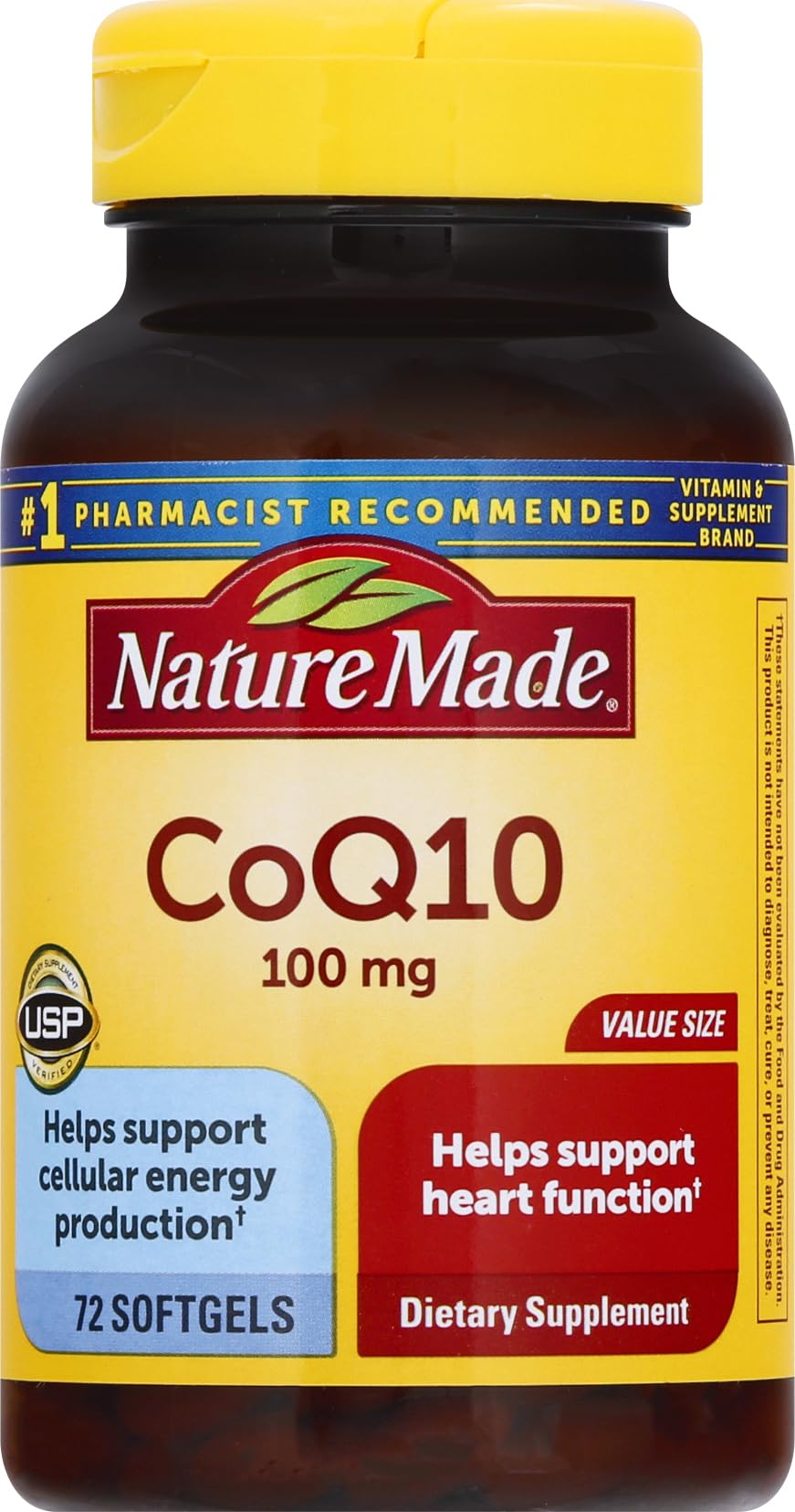 Nature Made CoQ10 100 mg, capsule molle, soutien potentiel du cœur et énergie cellulaire.