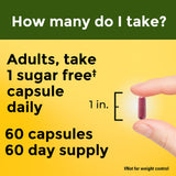 Dosage quotidien Nature Made Cranberry 500 mg — prise simple et régulière.