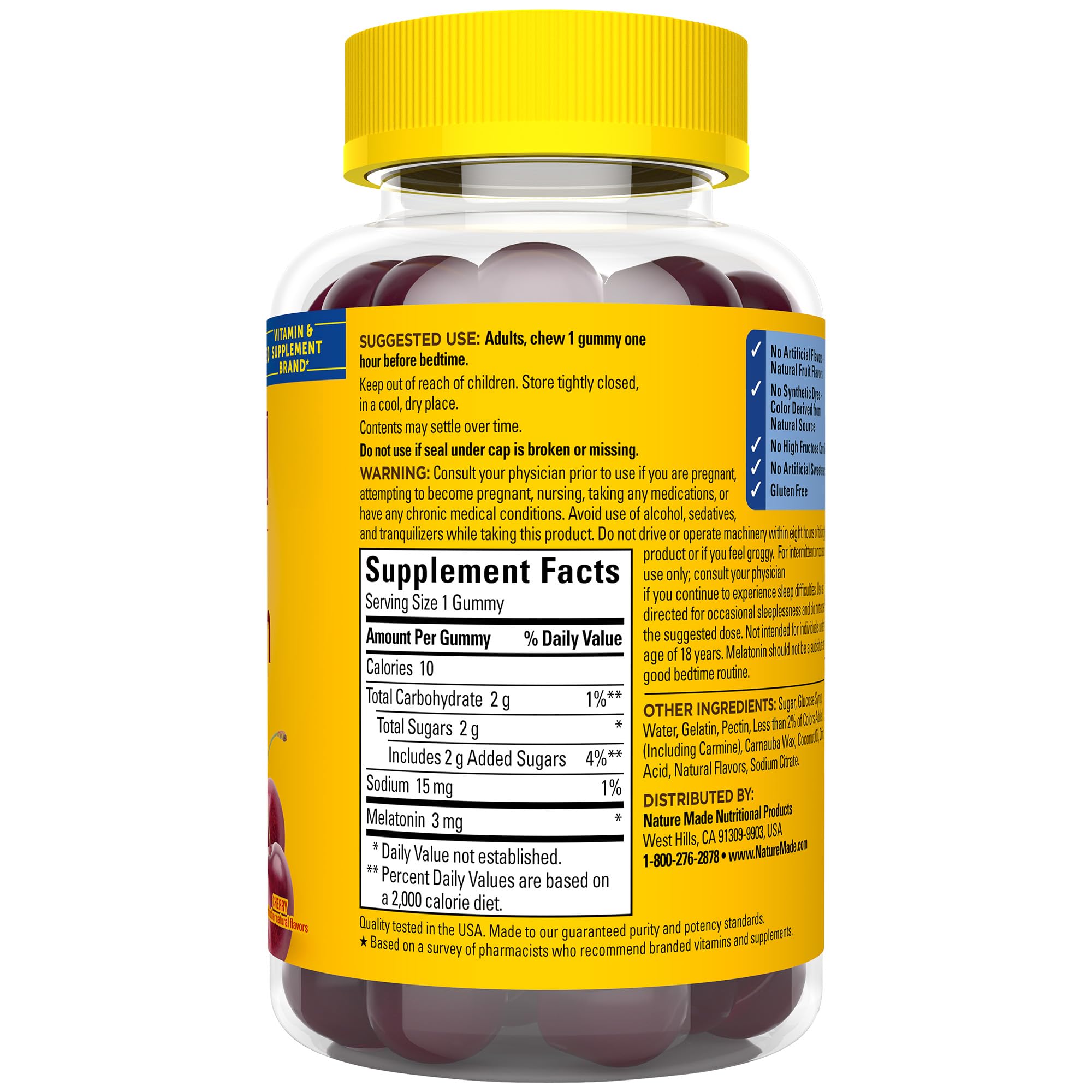 Fabriqué aux États-Unis, ingrédients de qualité pour un sommeil de meilleure qualité.