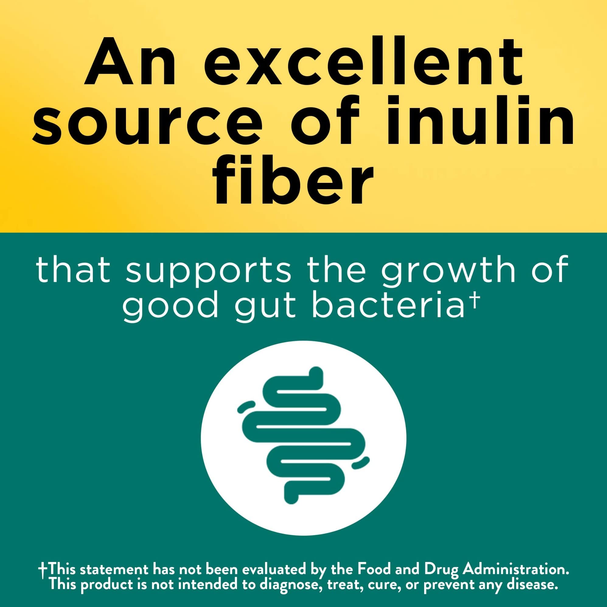 Nature Made Fiber 6 g Gummies contient 6 g de fibre par portion en inuline.