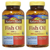 Nature Made Huile de poisson 1200 mg avec oméga-3, bouteille, soutien potentiel du coeur.