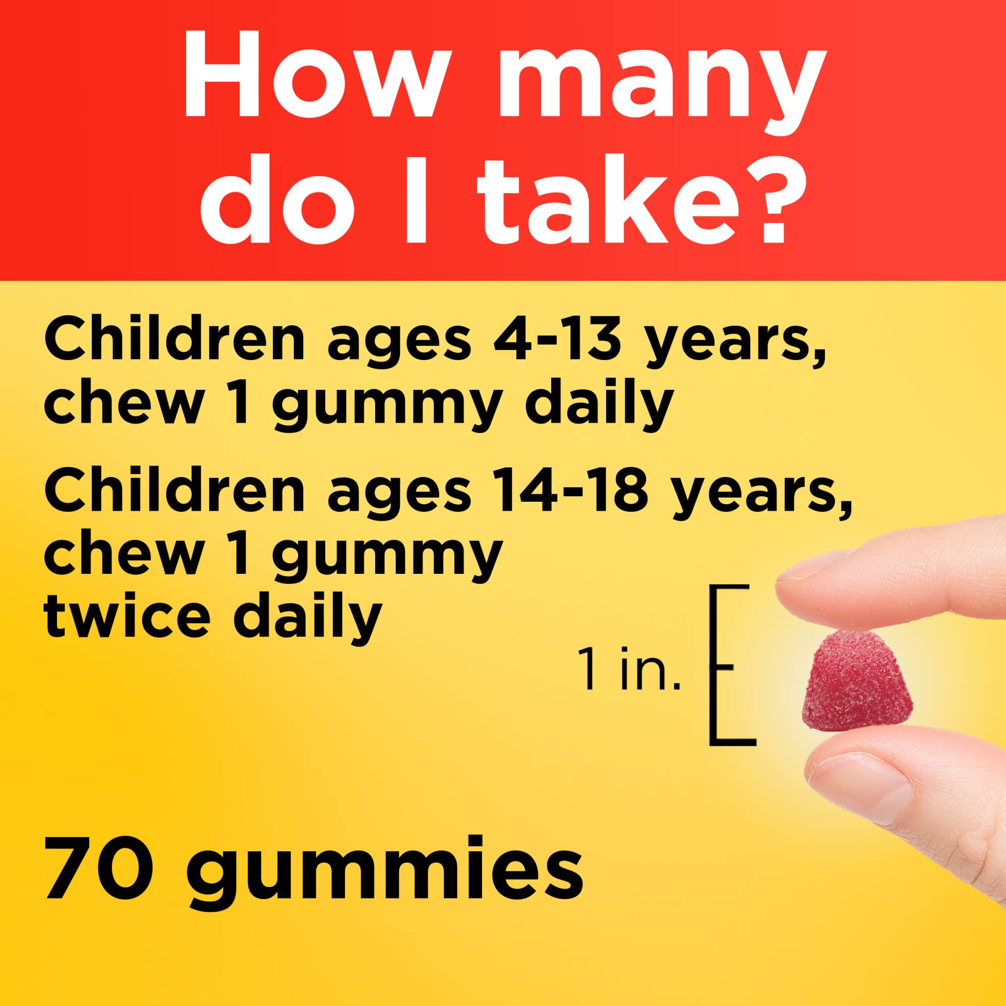 Gomme orange Nature Made Kids First Omega-3, plaisir fruité pour les enfants.
