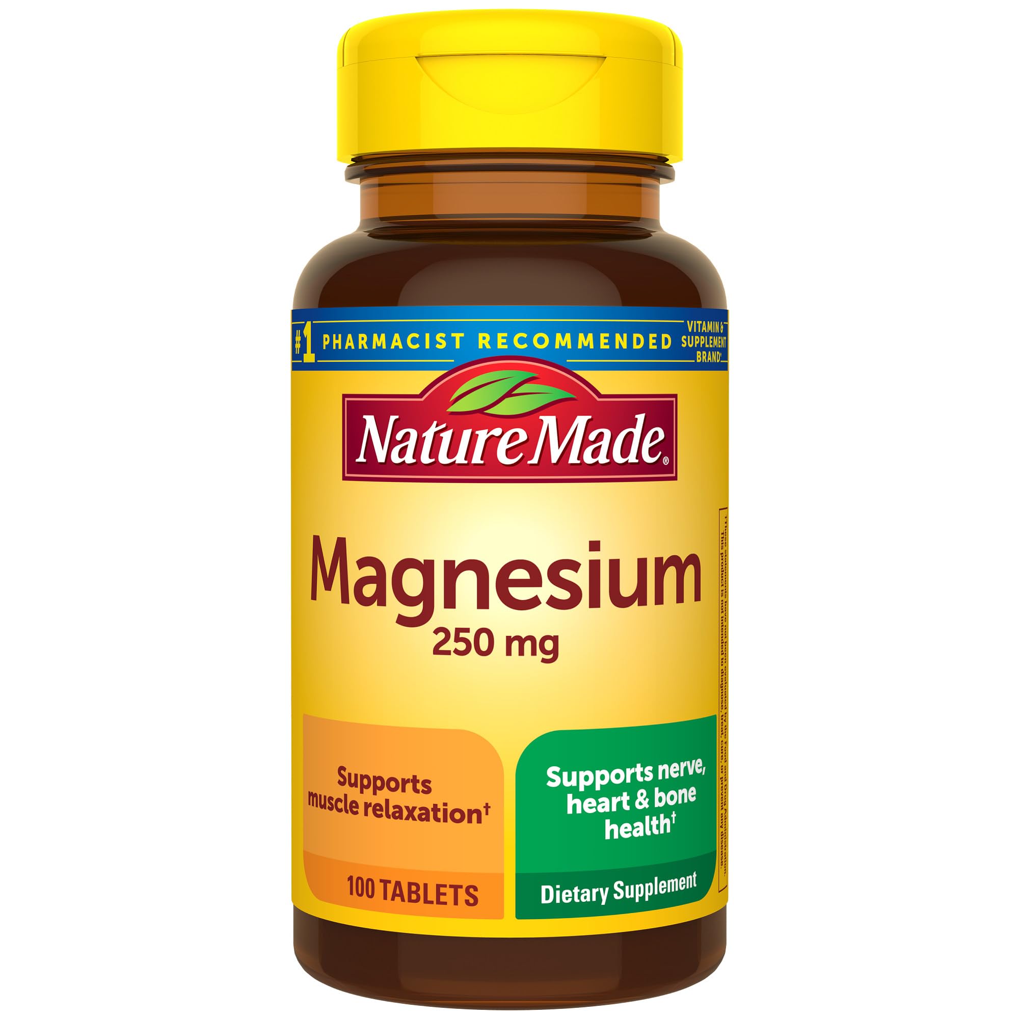 Nature Made Magnésium oxyde, bouteille: soutien musculaire et nerveux.