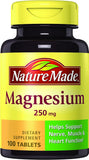 Nature Made Magnésium 250 mg, tablettes: soutien des muscles et du système nerveux.