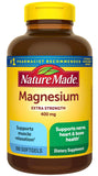 Nature Made Magnésium 400 mg, bouteille et gélules molles, soutien potentiel pour muscles et énergie