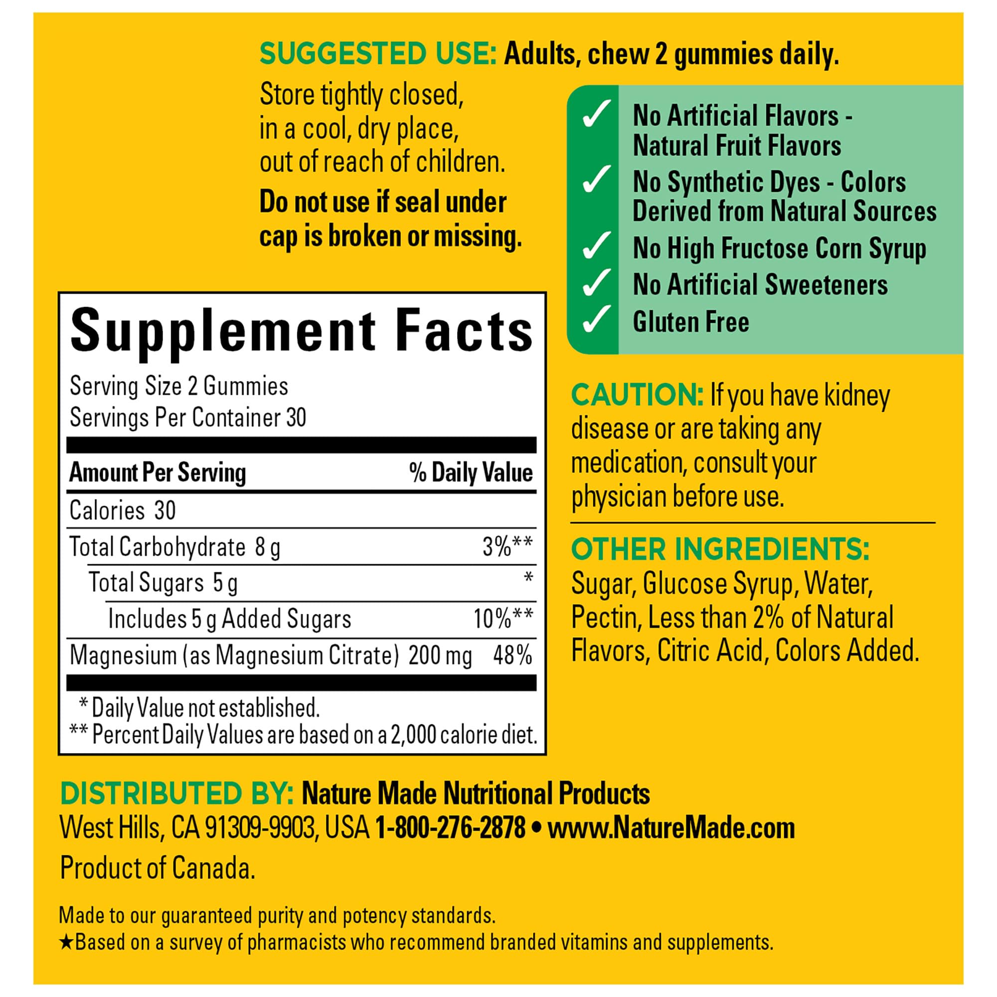 Gommes Nature Made Magnesium Citrate utilisées dans l'usage quotidien.