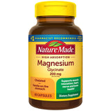 Nature Made Magnésium Glycinate 200 mg - bouteille: soutien musculaire potentiel et relaxation.
