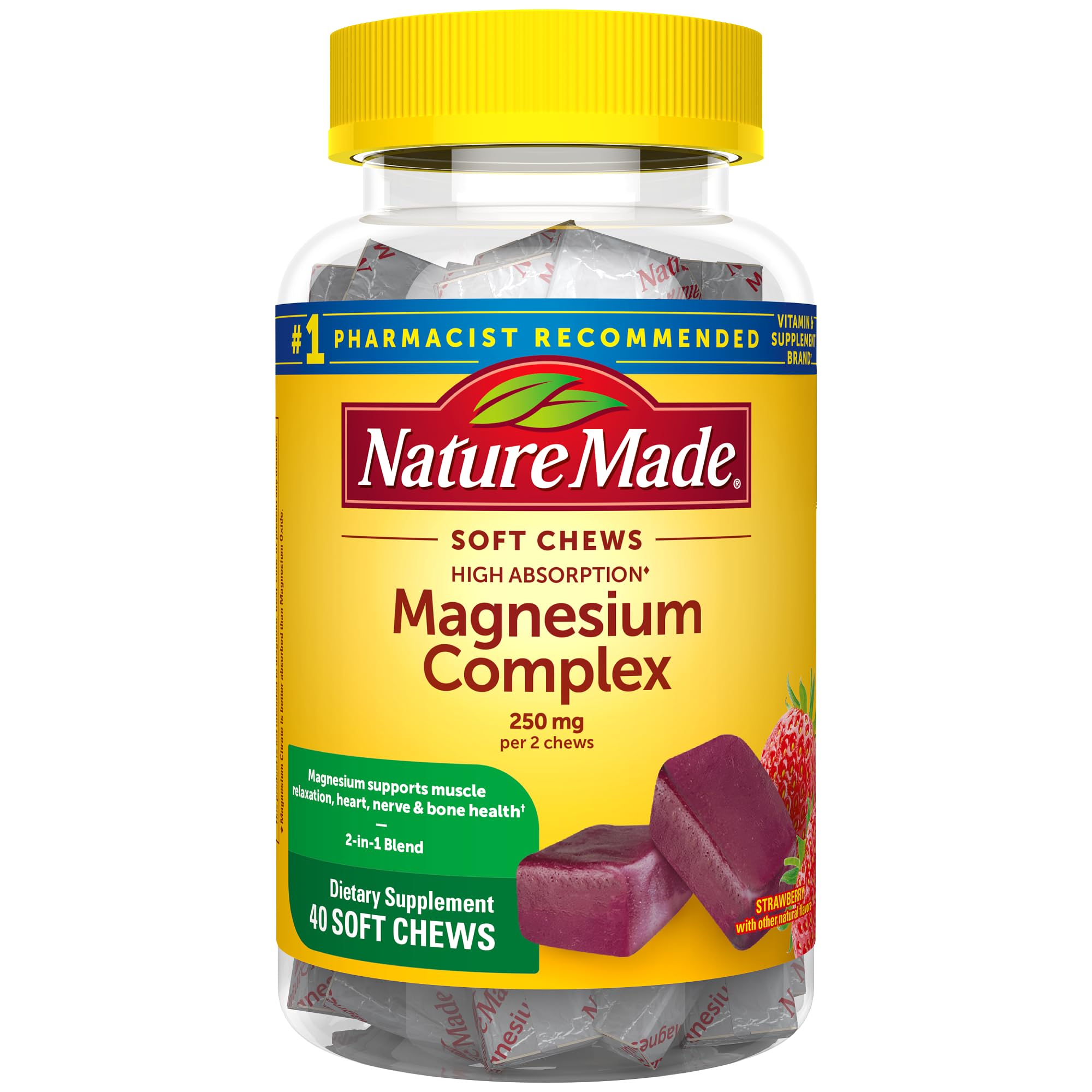 Nature Made Magnésium haute absorption : bouteille pratique et prise quotidienne