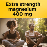 Nature Made Magnésium Oxyde 400 mg, capsules molles visibles dans la boîte pratique.