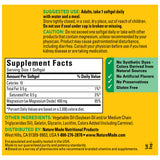 Nature Made Magnésium oxyde 400 mg – formule sans colorants artificiels et sans conservateurs.