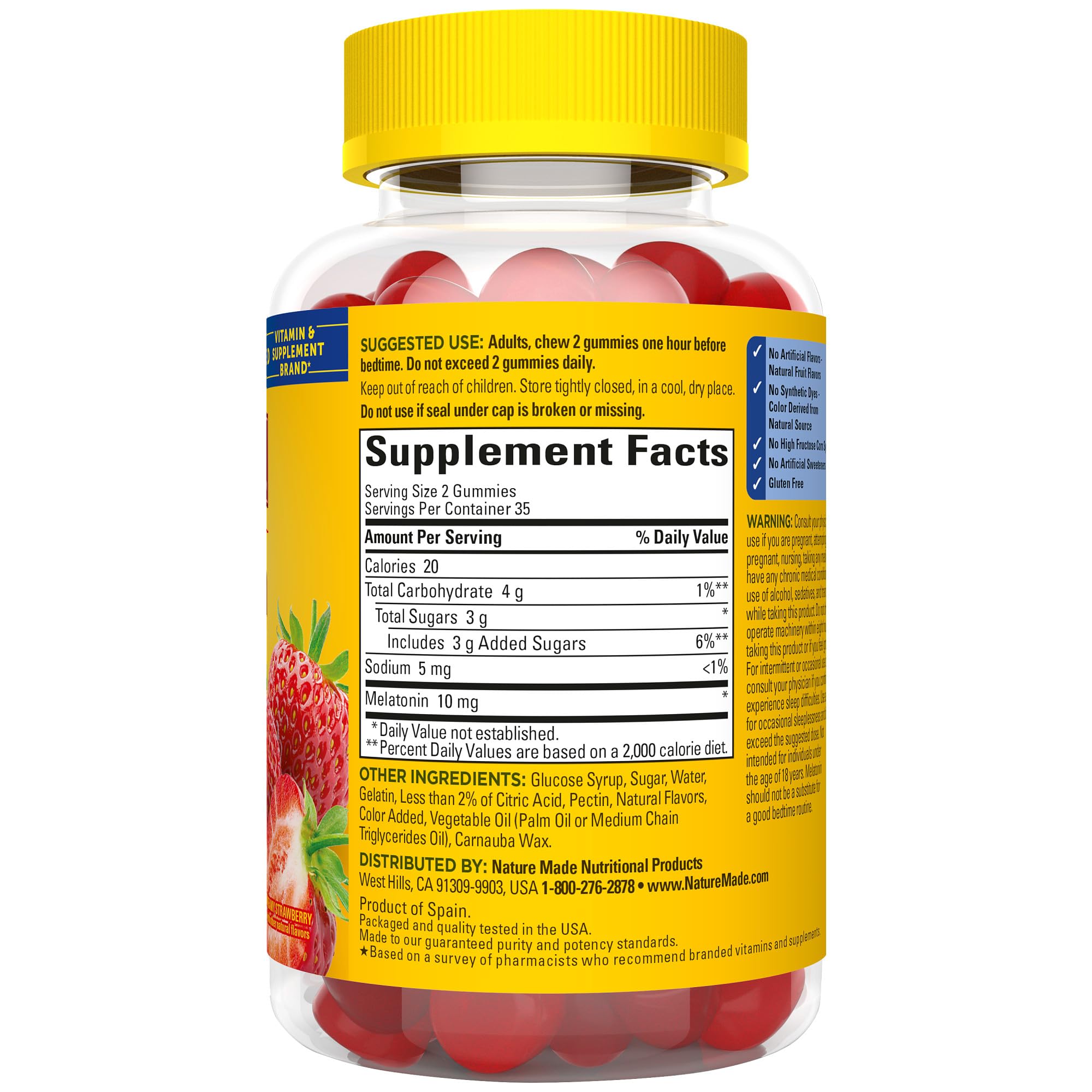 Marque Nature Made, recommandée par les pharmaciens pour les compléments.