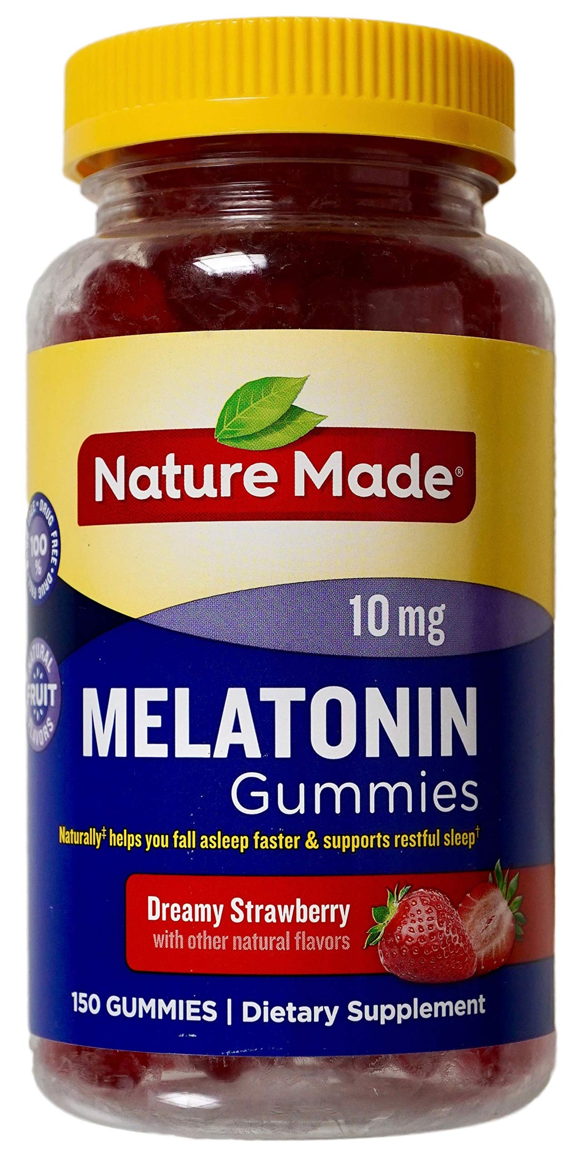 Nature Made Mélatonine 10 mg, gommes saveur fraise, parfaites pour le sommeil