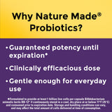 Prise avec eau et repas, Probiotiques Nature Made