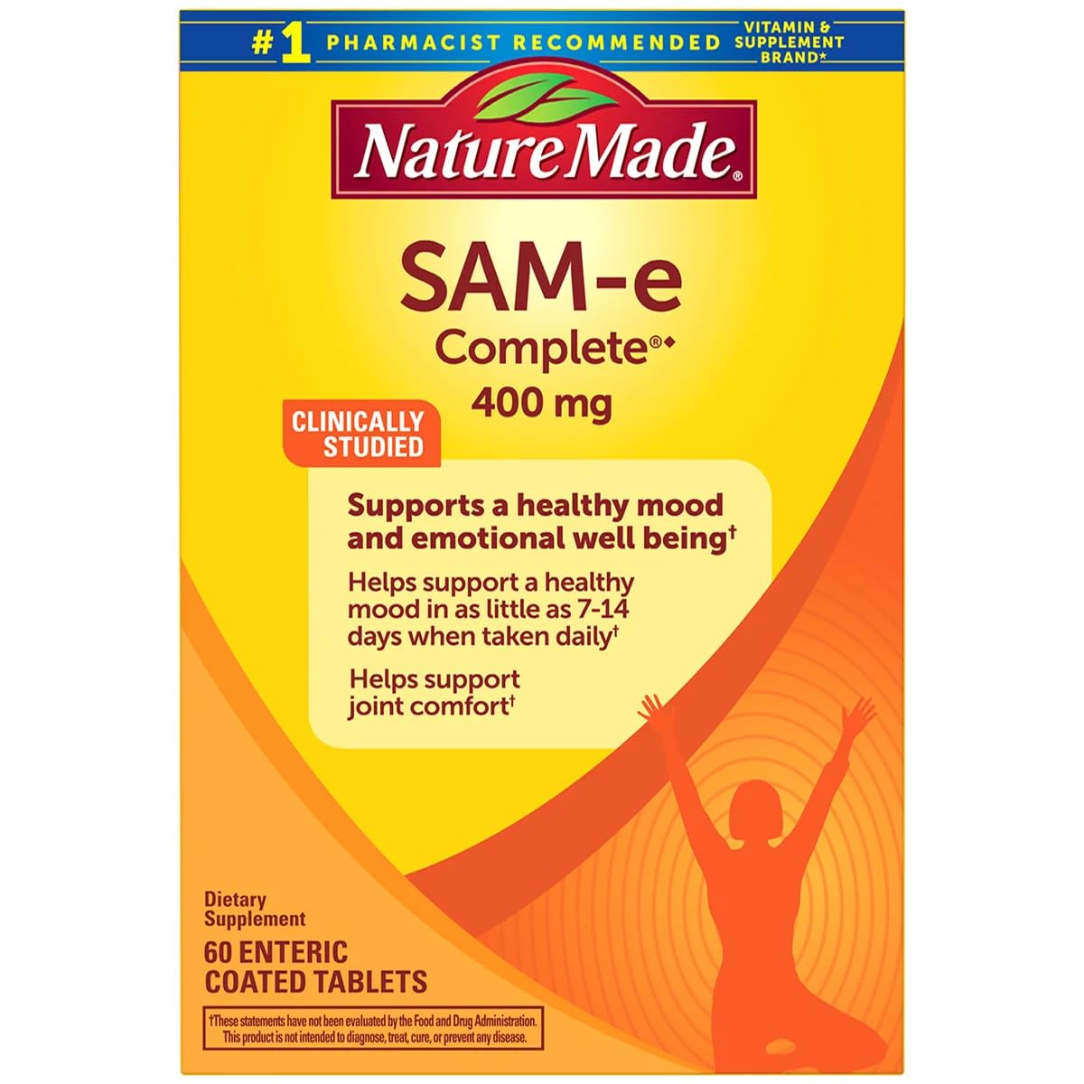 Nature Made SAM-e Complete: bottle 400 mg enterique pour utilisation quotidienne.