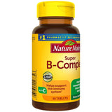 Nature Made Super B-Complex: étiquette présentant les informations clés et les ingrédients.